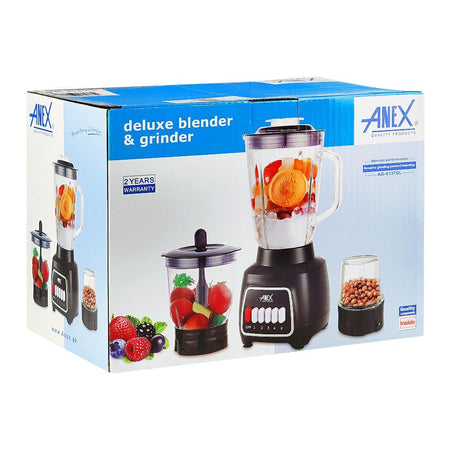 Anex Deluxe Juicer Blender Grinder, 500W, 220-240V, Black, AG-6137GL - Image 2
