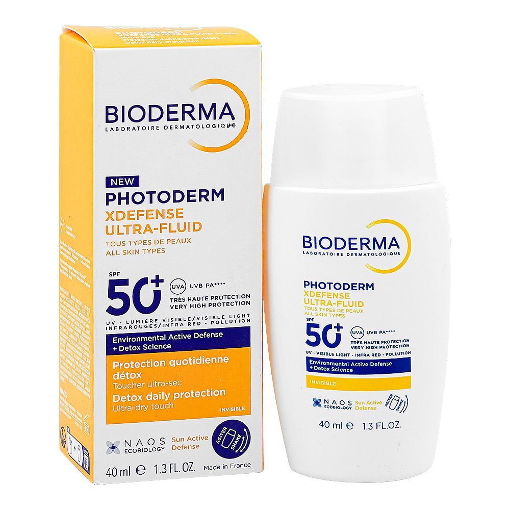 Bioderma Photoderm XDefence Ultra Fluid Invisible Sunscreen, SPF 50+ Citric Acid, Silica, For All Types Of Skin, 40ml - Main Image