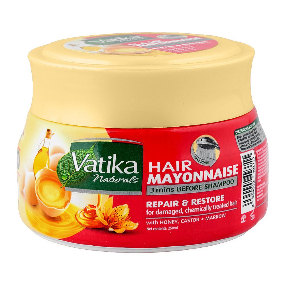 Dabur Vatika Naturals Repair & Restore Hair Mayonnaise, For Damaged Hair, 250ml - Main Image