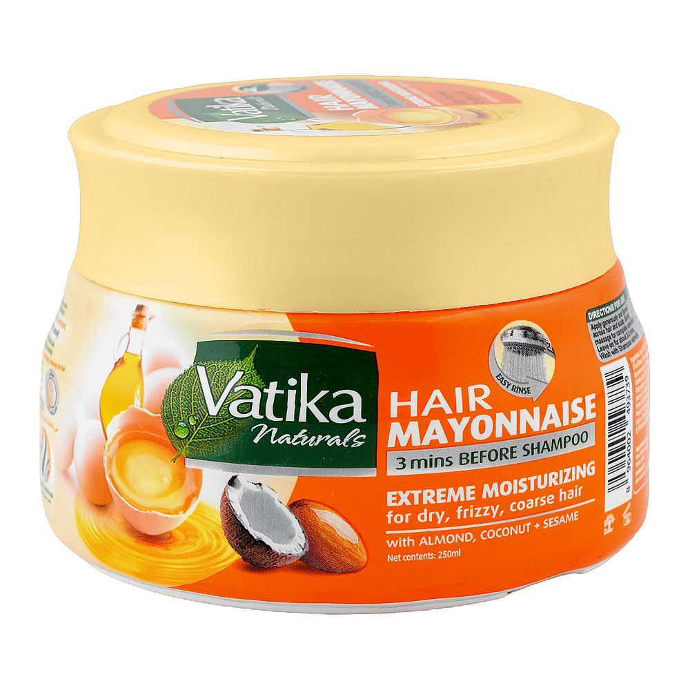 Dabur Vatika Naturals Extreme Moisturizing Hair Mayonnaise, For Dry & Frizzy Hair, 250ml - Main Image