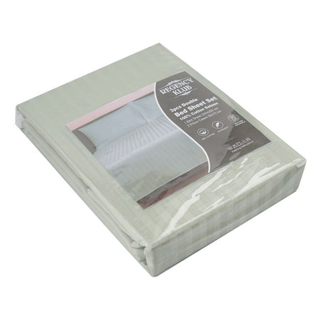 Regency Klub Double Bedsheet Set, Bronze, Cotton, 220TC Stripe Satin, 3-Pieces, 230 X 250cm - Main Image