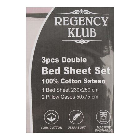 Regency Klub Double Bedsheet Set, Bronze, Cotton, 220TC Stripe Satin, 3-Pieces, 230 X 250cm - Image 2
