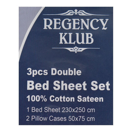 Regency Klub Double Bedsheet Set, Cotton, White Base With Copper Flowers, TC-144, 3-Pieces, 230 X 250cm - Image 2