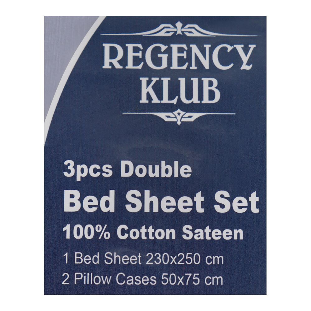Regency Klub Double Bedsheet Set, Cotton, White Base With Copper Flowers, TC-144, 3-Pieces, 230 X 250cm - Image 2