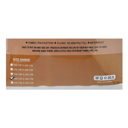 Rene's Collection Waterproof Mattress Pad, White, Poly Cotton, 132TC, 180 X 200cm - Image 2