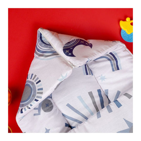 Fun Club Baby Carry Nest Bag (Cap Zipper) Universe, White, Cotton, TC-144 - Image 2