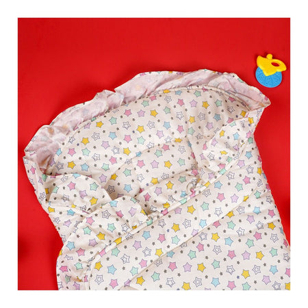 Fun Club Baby Carry Nest Frill, Stars, Beige, Cotton, TC-144 - Image 2