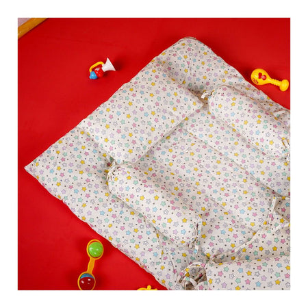 Fun Club Baby Crib Set, Stars, Beige, Cotton, TC-144, 7-Pack - Image 2