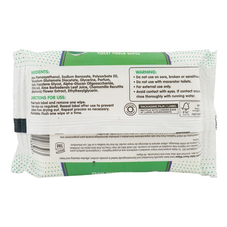 Pure Flushable Toilet Tissue Wipes, Alcohol Free, 40-Pack - Image 2