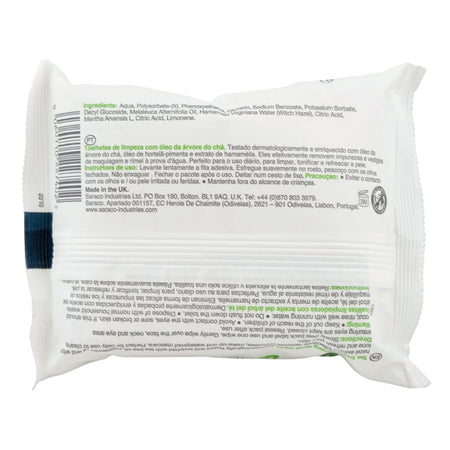 Pure Tea Tree Cleansing Facial Wipes, Tea Tree Oil, Peppermint Oil, For All Types Of Skin, 25-Pack - Image 2