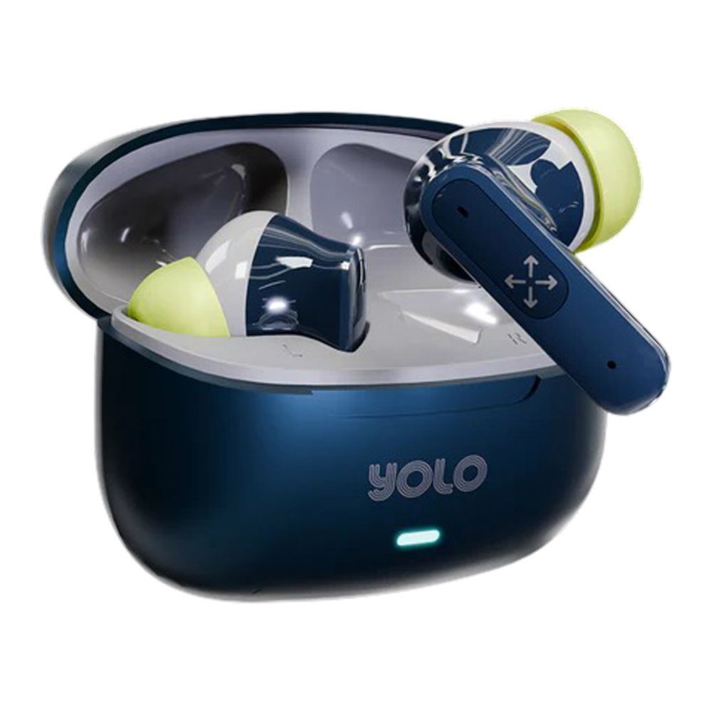 YOLO Yopod Tune True Wireless Earbuds, 30 Hours, Play Time, 30mAh Earbud Battery, Blue - Main Image