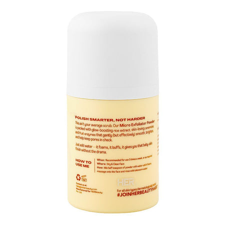 Her Beauty Micro Exfoliator Powder, Rice Extract, For Skin Brightening, 40g - Image 3