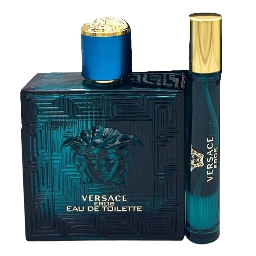Versace Eros Pour Homme Set, For Men, Eau De Parfum 100ml + Eau De Parfum 10ml + Pouch - Main Image