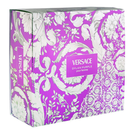Versace Dylan Purple Pour Femme Set, For Women, Eau De Parfum 100ml + Body Lotion 100ml + Shower Gel 100ml + Makeup Case - Image 2