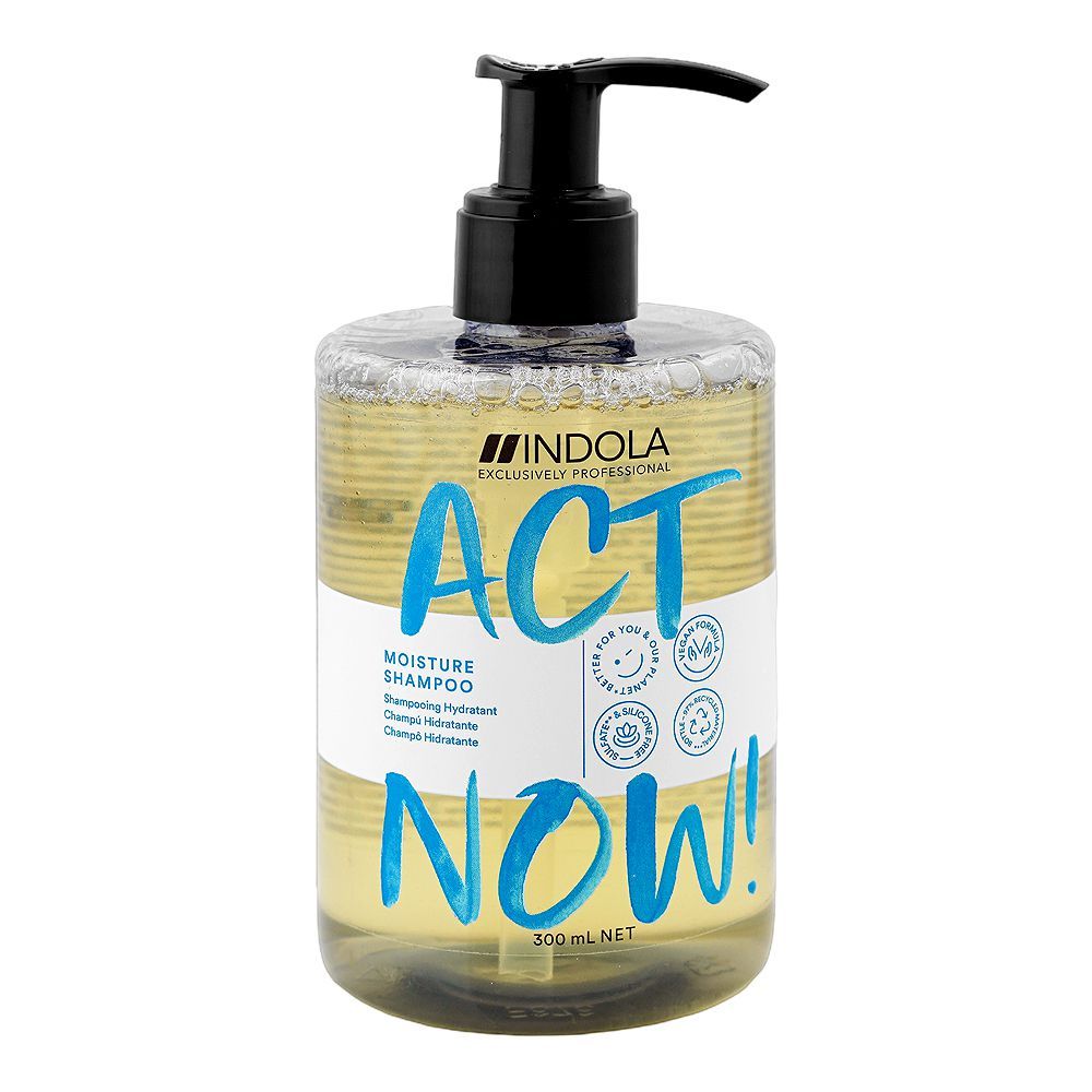 Indola Act Now Moisture Shampoo, Vegan, 300ml - Main Image