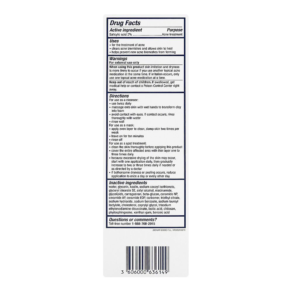 CeraVe Acne Clay-to-Foam Cleanser, Salicylic Acid, Glycerin, For Acne-Prone Skin, 118ml - Image 5