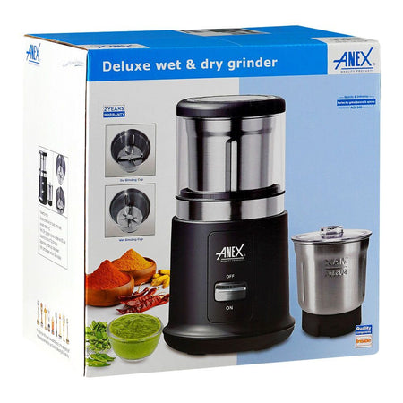 Anex Deluxe Wet & Dry Grinder, 250W, 220-240V, 70g Capacity, AG-649 - Image 2