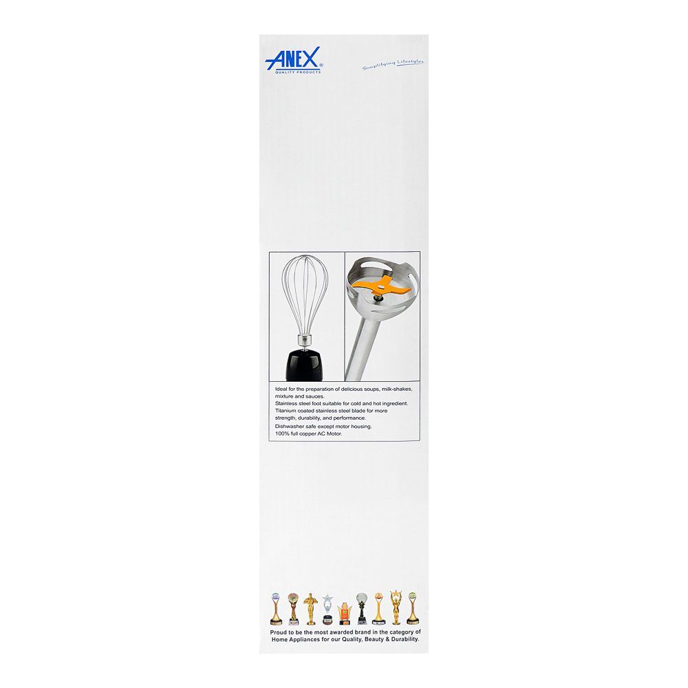 Anex Deluxe Hand Blender, 500W, 220-240V, AG-142 - Image 4