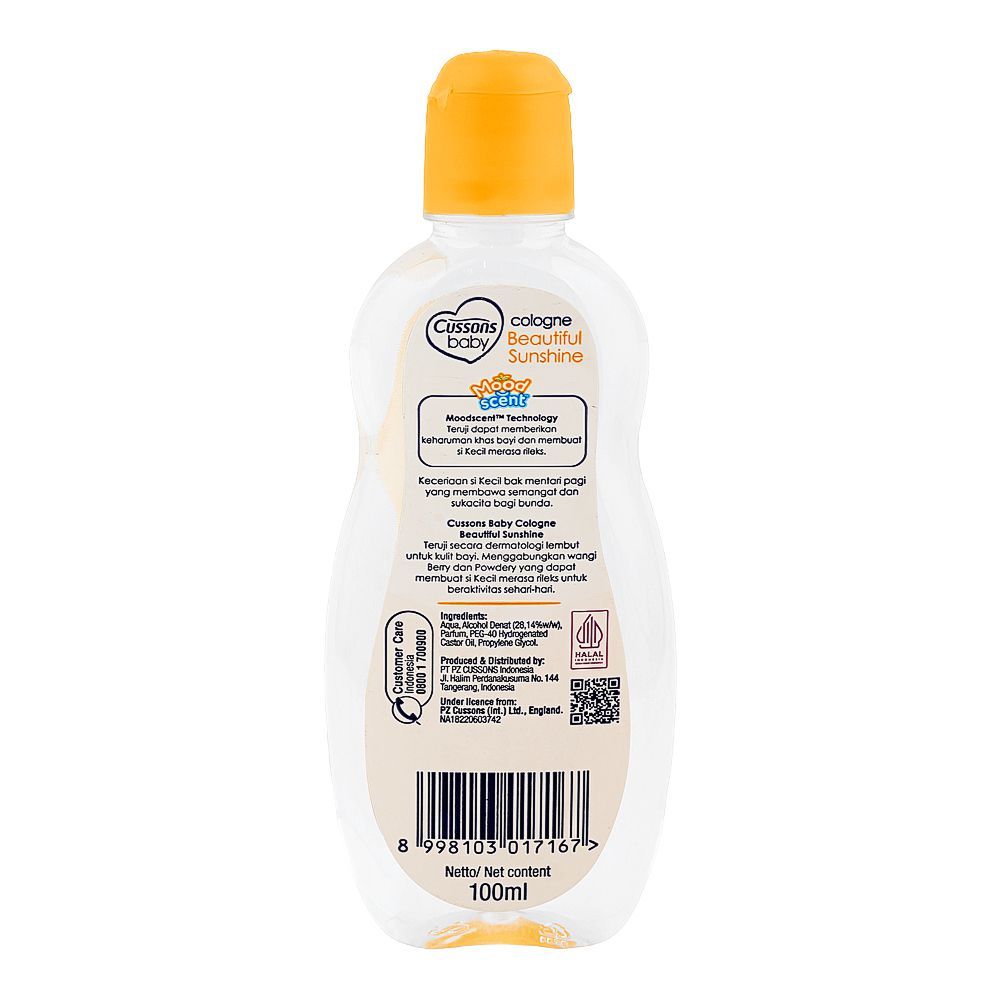Cussons Beautiful Sunshine Mood Scent Baby Cologne, 100ml - Image 2