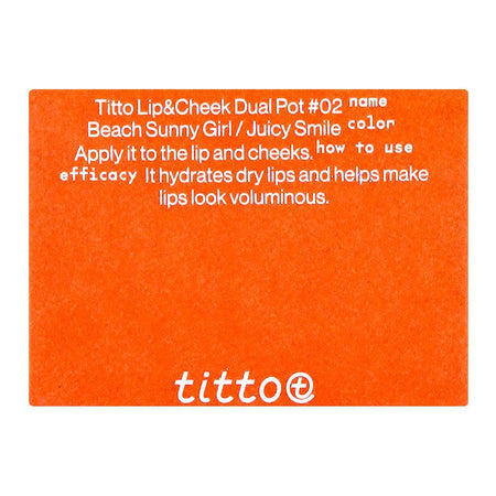Titto Lip & Cheek Dual, Pot 02 Juicy Smile/Beach Sunny Girl - Image 4