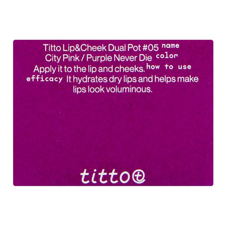 Titto Lip & Cheek Dual, Pot 05 Purple Never Die/City Pink - Image 3