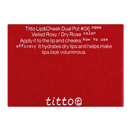 Titto Lip & Cheek Dual, Pot 06 Dry Rose/Veiled Rosy - Image 4