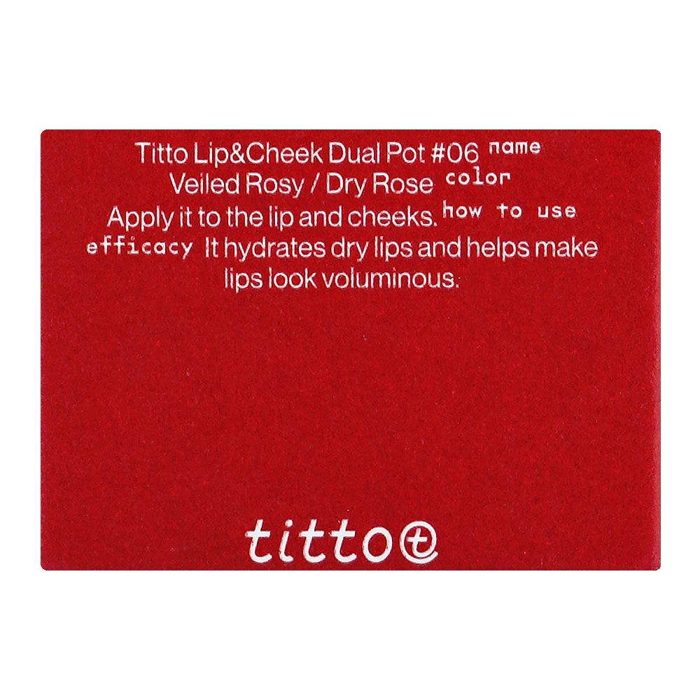 Titto Lip & Cheek Dual, Pot 06 Dry Rose/Veiled Rosy - Image 4