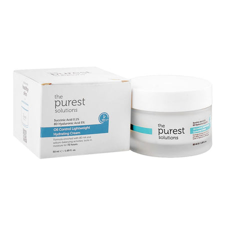The Purest Solutions Oil Control Hydrating Cream, Succinic Acid, Hyaluronic Acid & Vitamin B5, For All Types of Skin, 50ml - Main Image