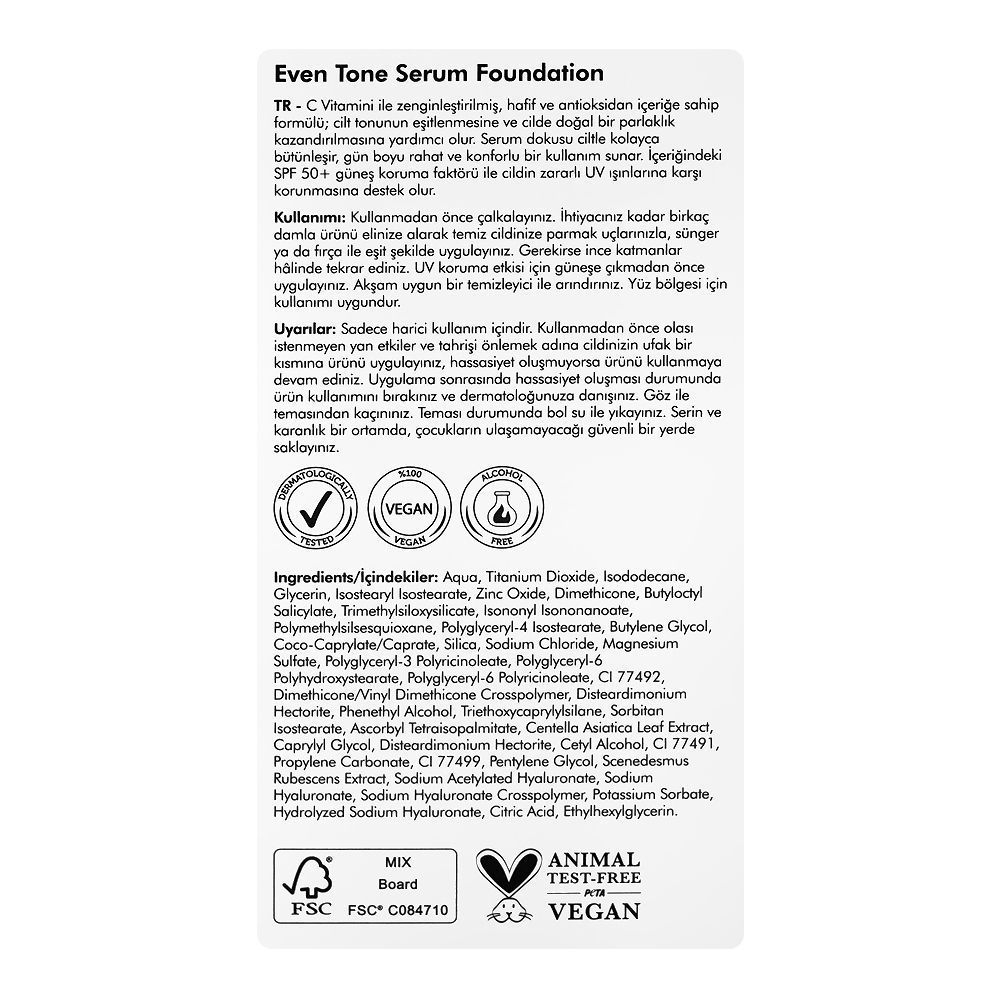 The Purest Solutions Even Tone Serum Foundation, SPF50+ Light To Medium, Vegan, Glycerin & Citric Acid, 30ml - Image 4