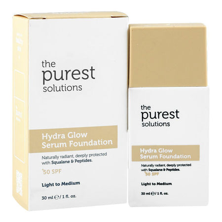The Purest Solutions Hydra Glow Serum Foundation, SPF50+ Light To Medium, Vegan, Glycerin, 30ml - Main Image