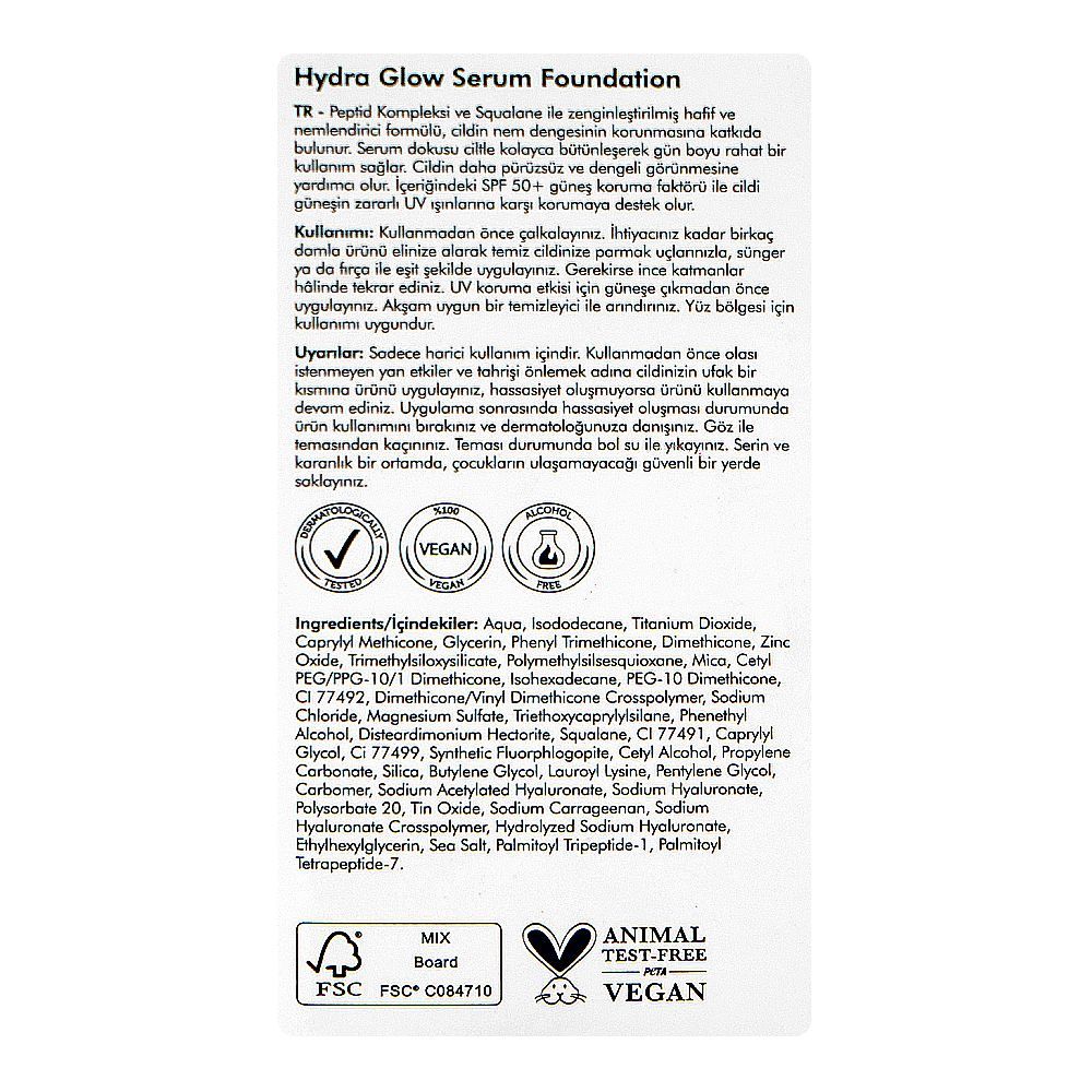 The Purest Solutions Hydra Glow Serum Foundation, SPF50+ Medium To Dark, Vegan, Glycerin, 30ml - Image 4
