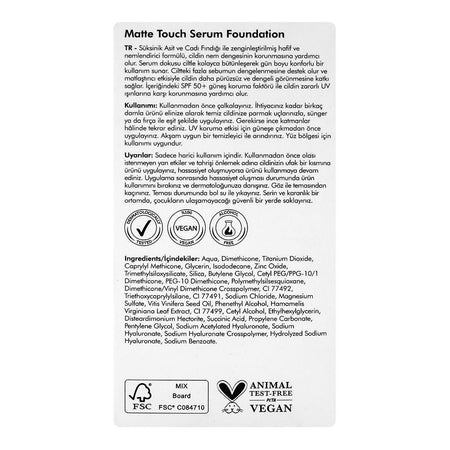 The Purest Solutions Matte Touch Serum Foundation, SPF50+ Medium To Dark, Vegan, Succinic Acid, 30ml - Image 4
