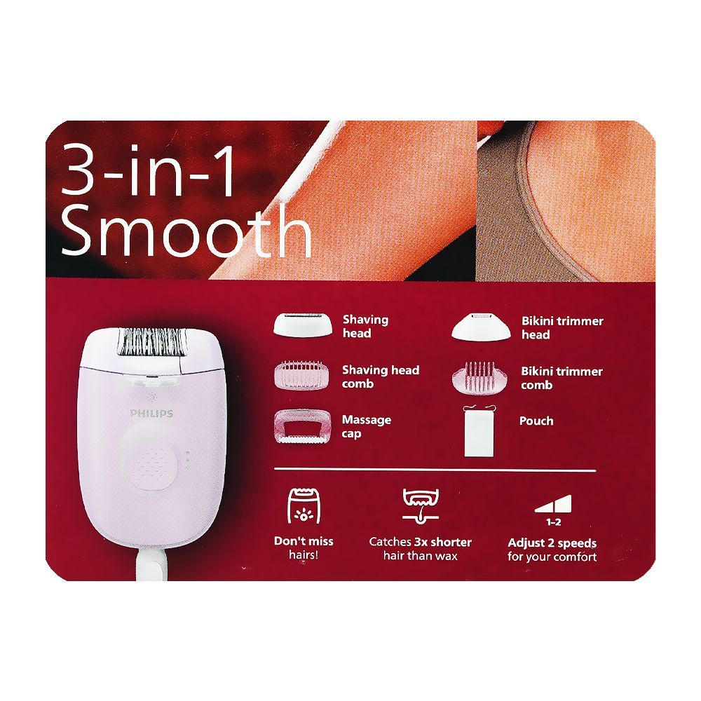 Philips 4000 3-In-1 Epilator, BRE257/00 White/Purple - Image 6