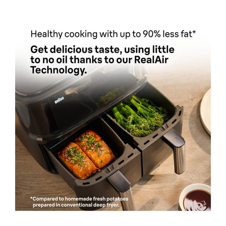 Braun TwinCook 3 Air Fryer, 4 + 4 Liters, 2850W, TD3030 - Image 3