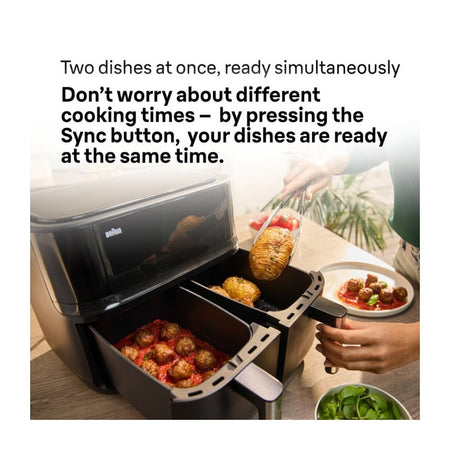 Braun TwinCook 3 Air Fryer, 4 + 4 Liters, 2850W, TD3030 - Image 5