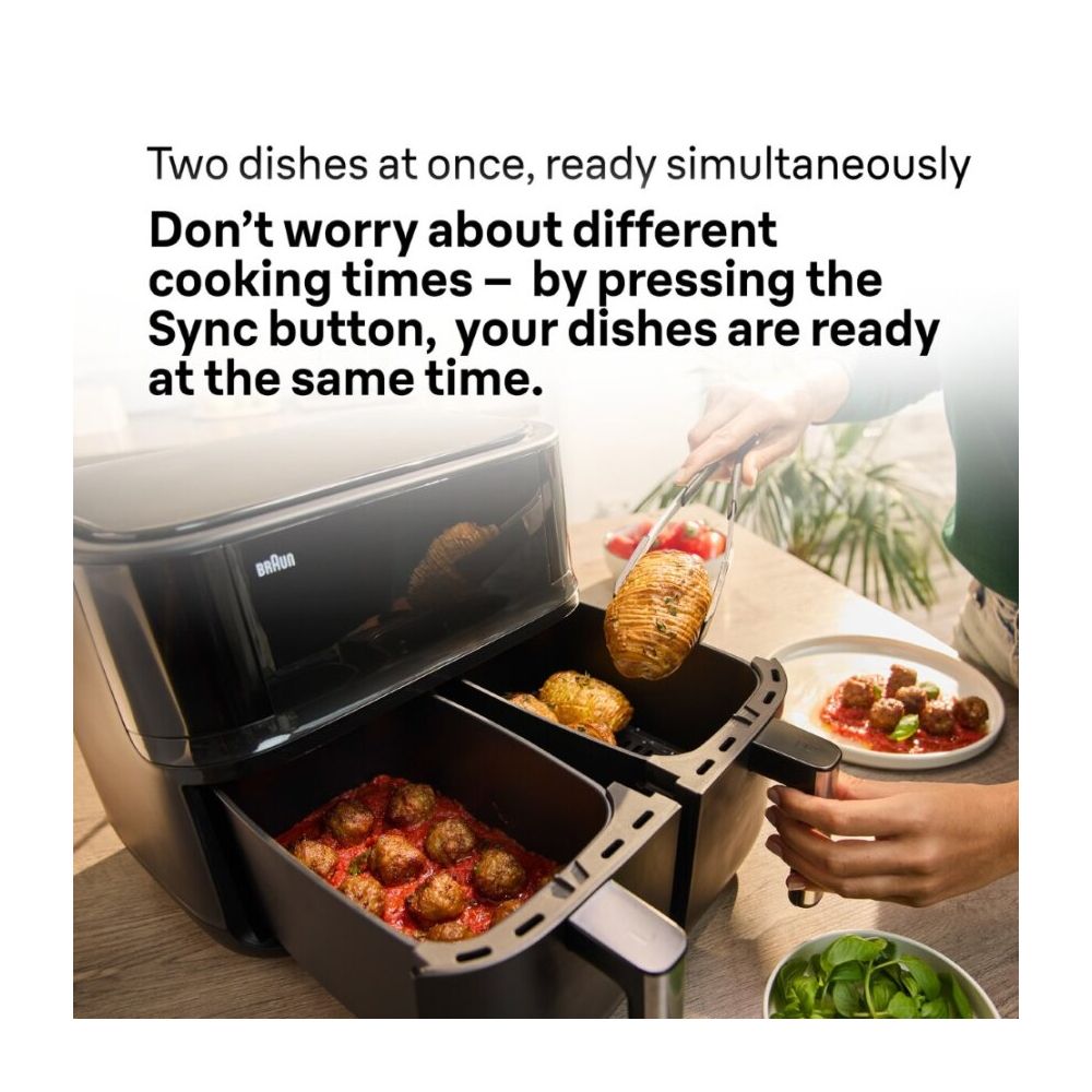 Braun TwinCook 3 Air Fryer, 4 + 4 Liters, 2850W, TD3030 - Image 5