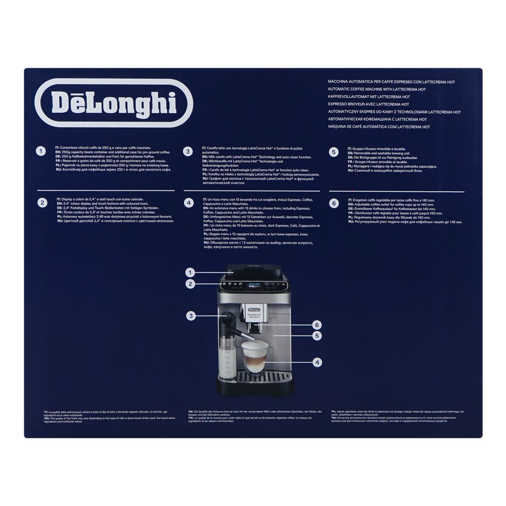 Delonghi Magnifica Evo Next Automatic Coffee Machine With Latte Crema Hot, 1.9 Liters, ECAM310.80.SB - Image 3