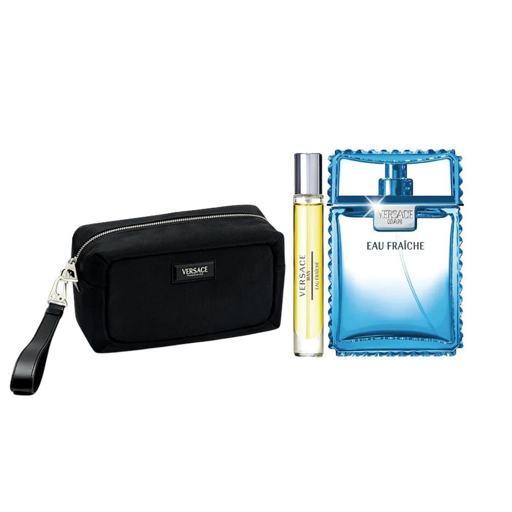 Versace Man Eau Fraiche Set, EDT 100ml + EDT 10ml + Black Trousse - Main Image