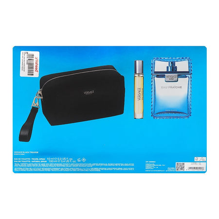 Versace Man Eau Fraiche Set, EDT 100ml + EDT 10ml + Black Trousse - Image 3