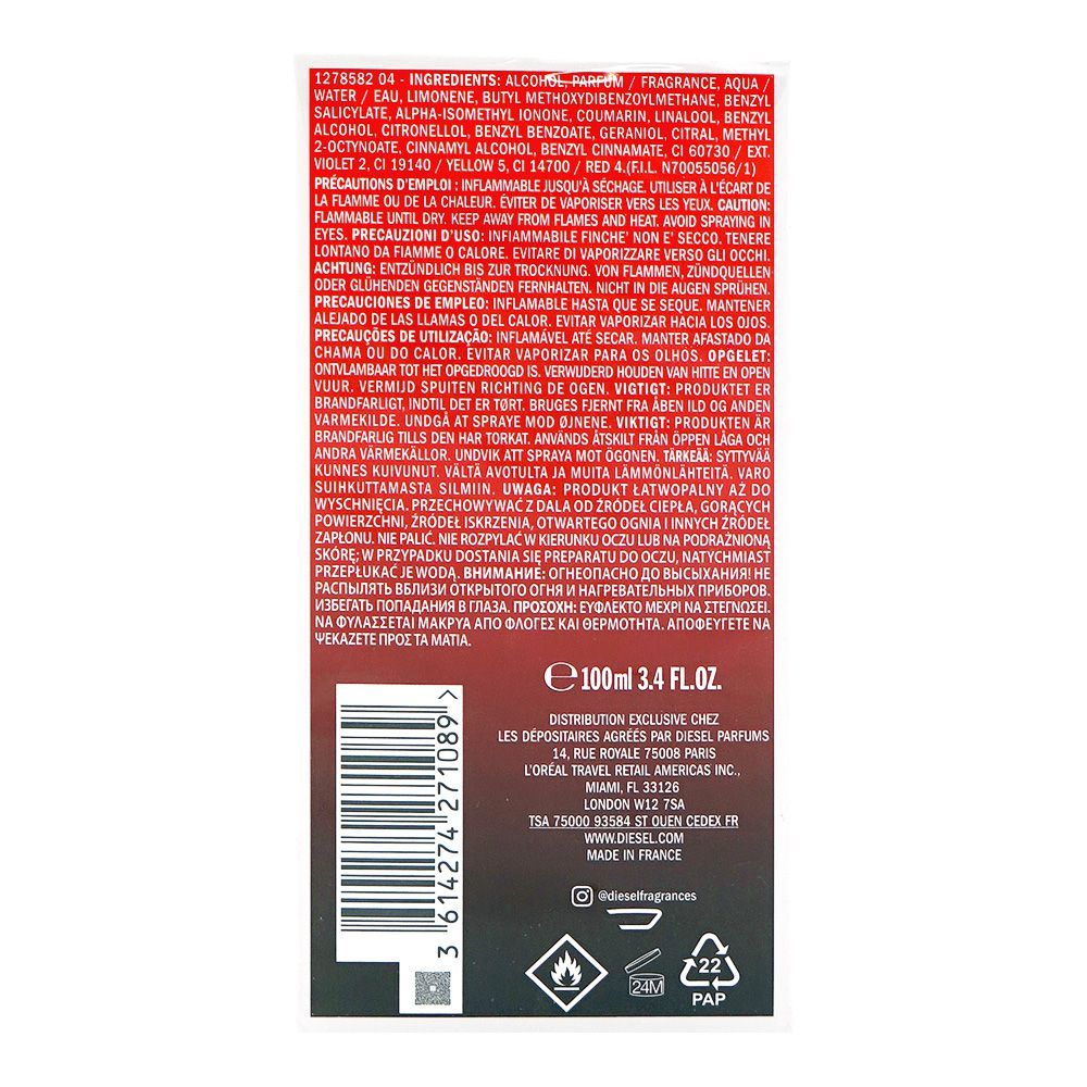 Diesel D Red LE Parfum, For Men, 100ml - Image 4
