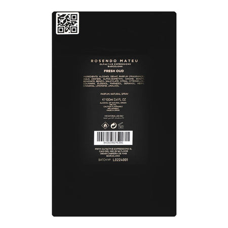 Rosendo Mateu Black Collection Fresh Oud Parfum, For Men & Women, 100ml - Image 3