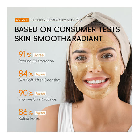 Laikou Quiyum Clay Mask, Turmeric + Vitamin C, For Balance Skin Tone, 90g, QY98865A - Image 4