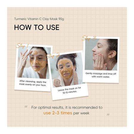 Laikou Quiyum Clay Mask, Turmeric + Vitamin C, For Balance Skin Tone, 90g, QY98865A - Image 6