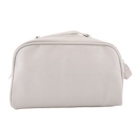 AJF PU Leather Travel Cosmetic Capacity Makeup Bag, Large, White, AF-63 - Image 5
