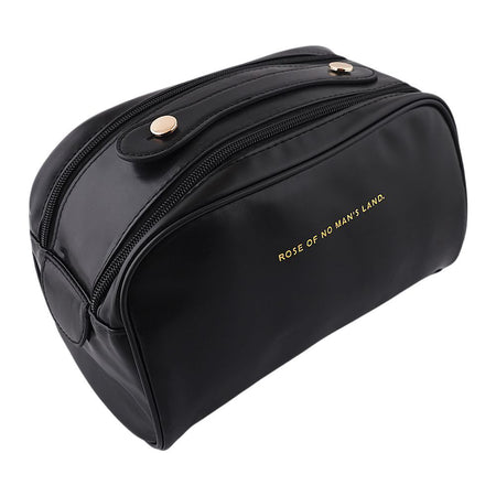 AJF PU Leather Travel Cosmetic Capacity Makeup Bag, Large, Black, AF-63 - Main Image