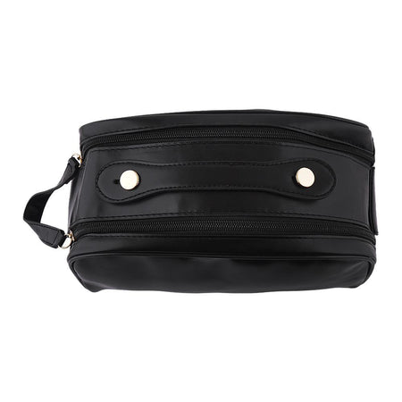 AJF PU Leather Travel Cosmetic Capacity Makeup Bag, Large, Black, AF-63 - Image 4