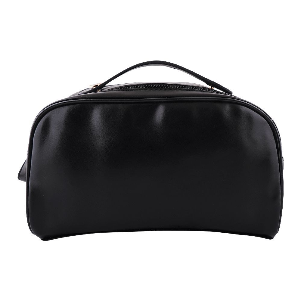 AJF PU Leather Travel Cosmetic Capacity Makeup Bag, Large, Black, AF-63 - Image 5