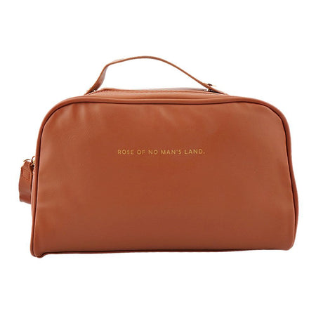 AJF PU Leather Travel Cosmetic Capacity Makeup Bag, Large, Brown, AF-63 - Image 5