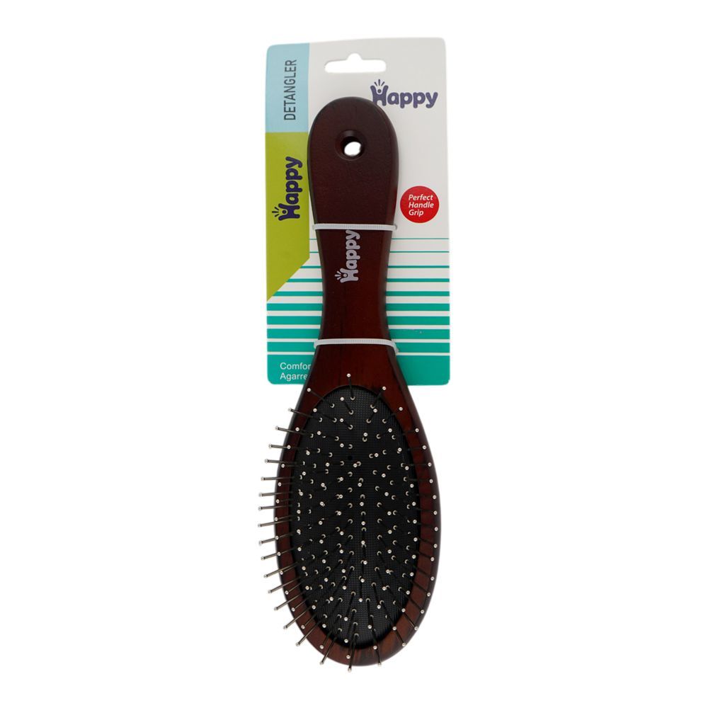 Happy Detangler O S S/tip Hair Brush, Wood-1618 - Main Image