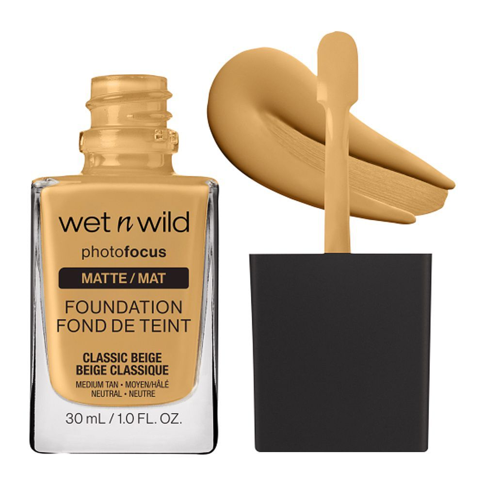 Wet n Wild Photo Focus Matte Foundation, Vegan, Classic Beige, 30ml - Main Image